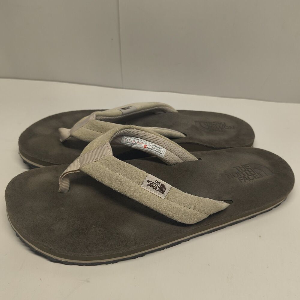 The North Face Women's Leather Flip Flop Sandals Size 8 Beige Lightweight
